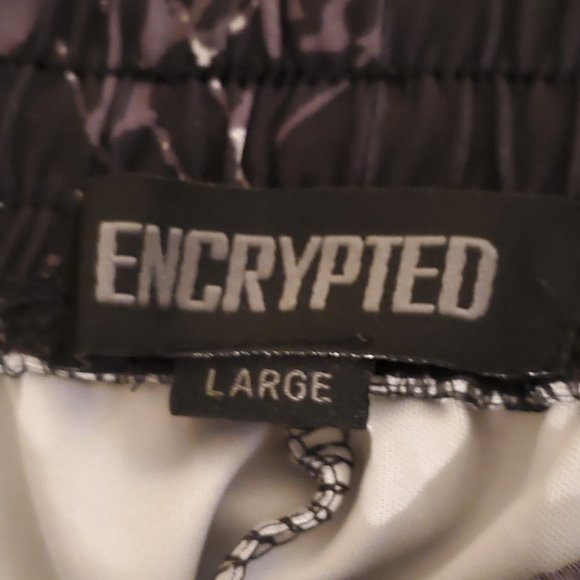Men's Encrypted Black and Gray Legend Print Joggers Size Large - Picture 4 of 5